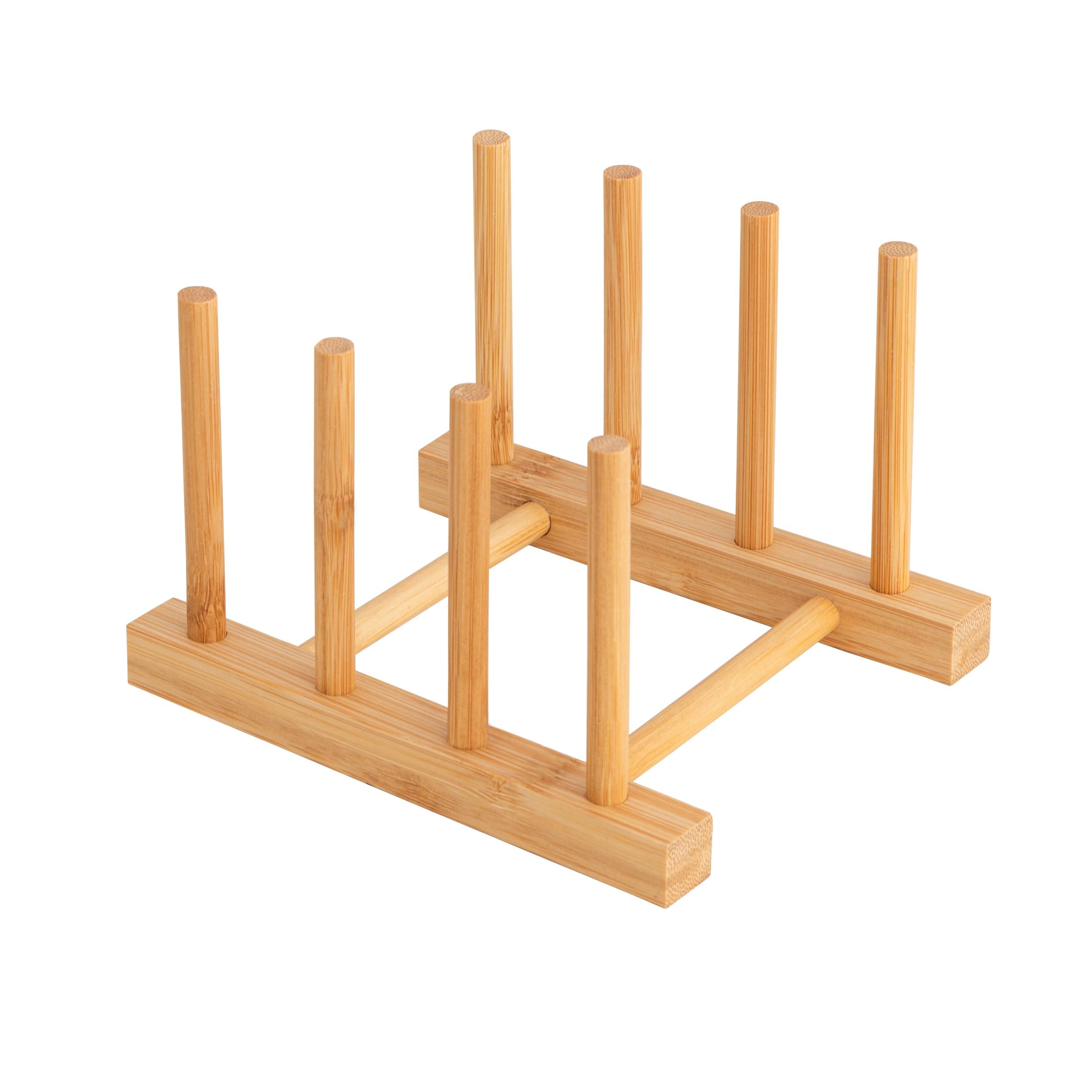HBlife Bamboo Dish Plate Bowl Cup Book Pot Lid Cutting - racks and holders | Mubboo