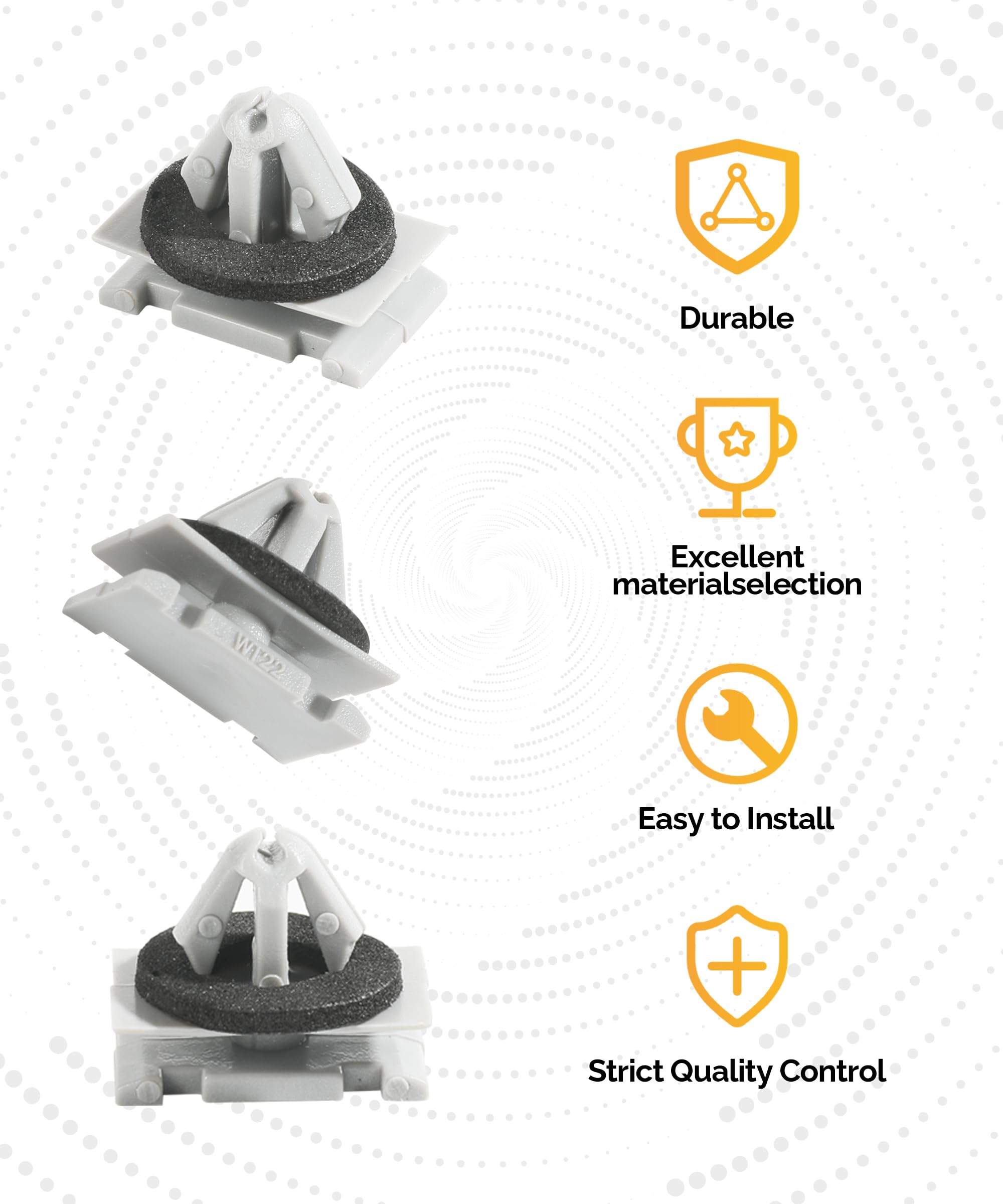 Side Skirt Clips OAUTOO 25PCS Gray Nylon Rocker Moulding Clips With Sealer Compatible With GM 11571175 Fender Replacement Parts - Foto 8