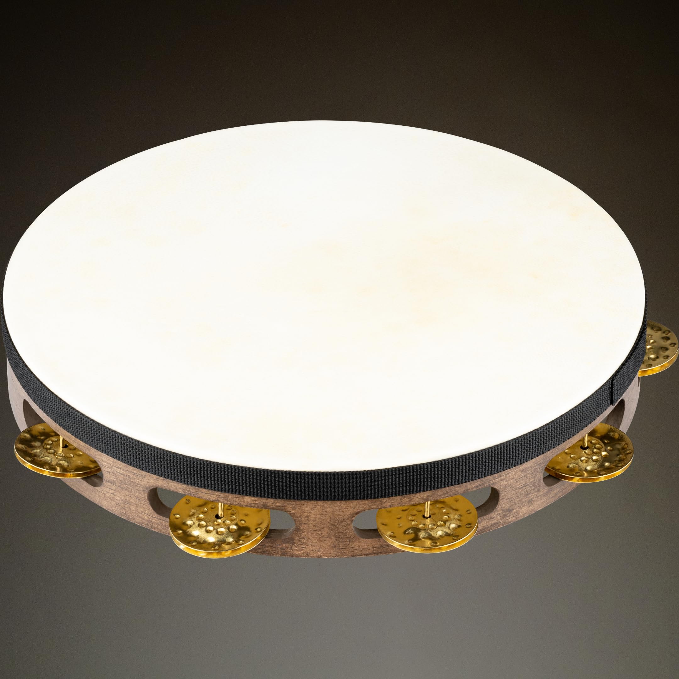 MEINL Percussion Vintage Goat Skin Wood Tambourine - Nogal Marrón, 1 Fila, TAH1V-WB