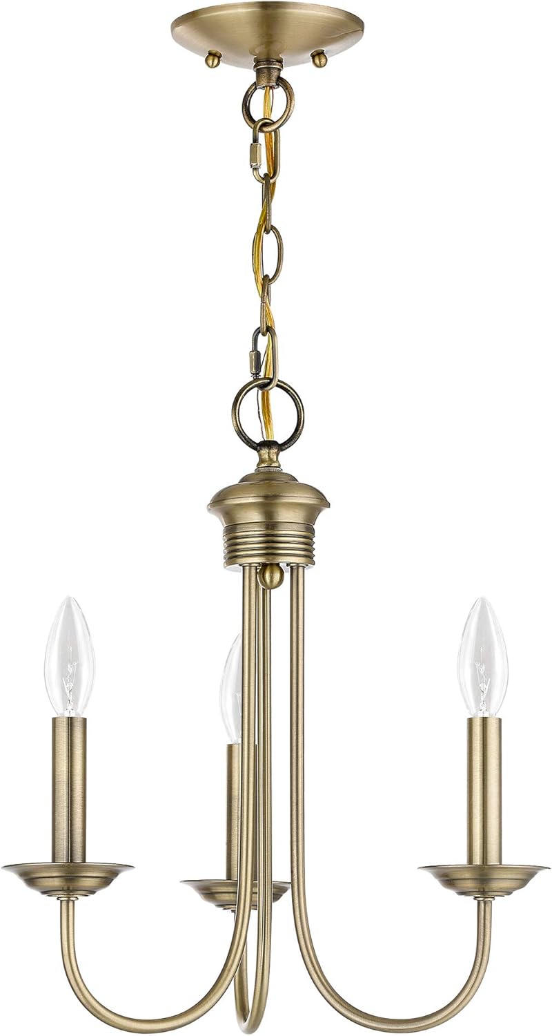 Livex Lighting 42683-01 Mini Chandelier, Medium, Antique Brass