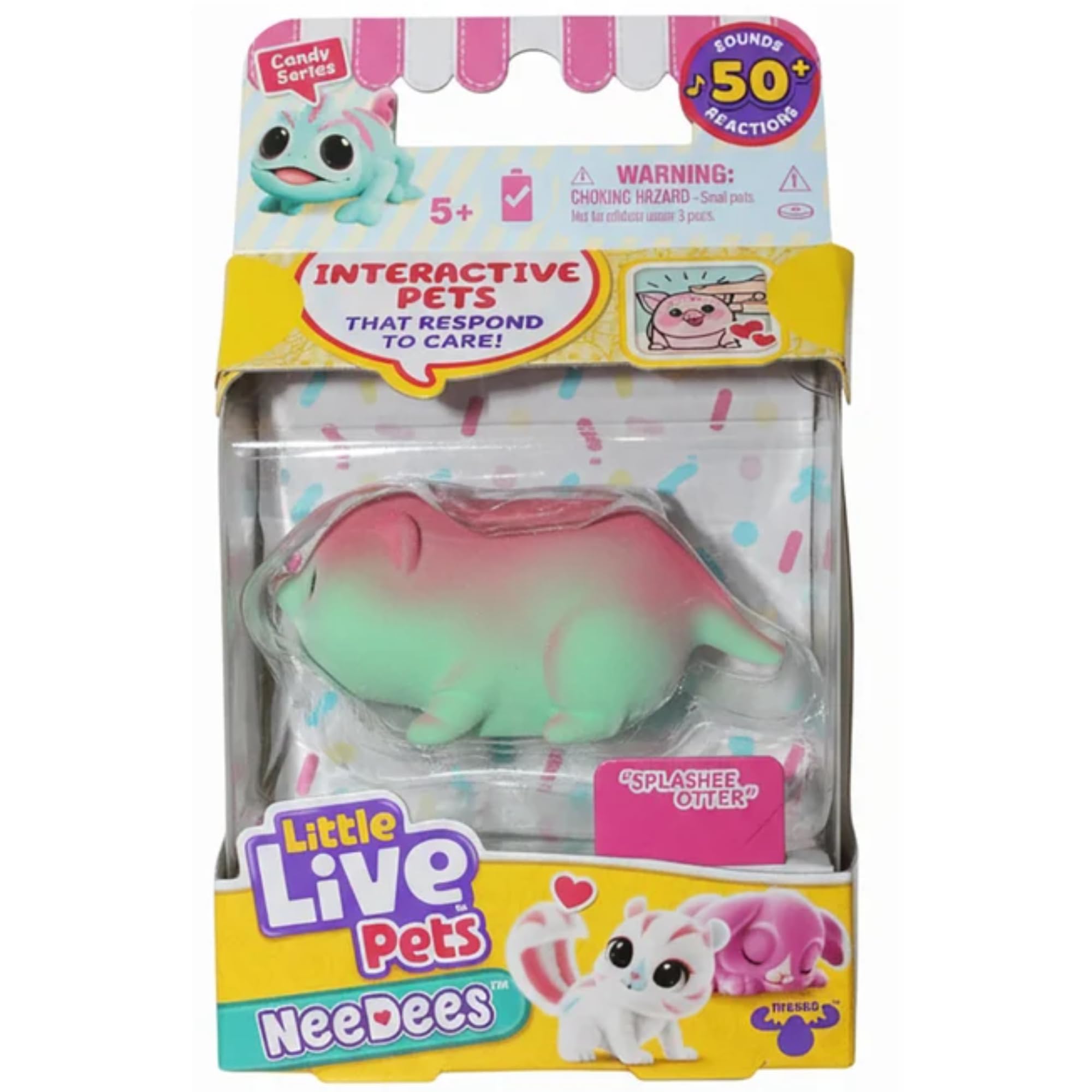 Little Live Pets NeeDees with 50+ Sounds & Reactions - (Candy Series - Splashee Otter)