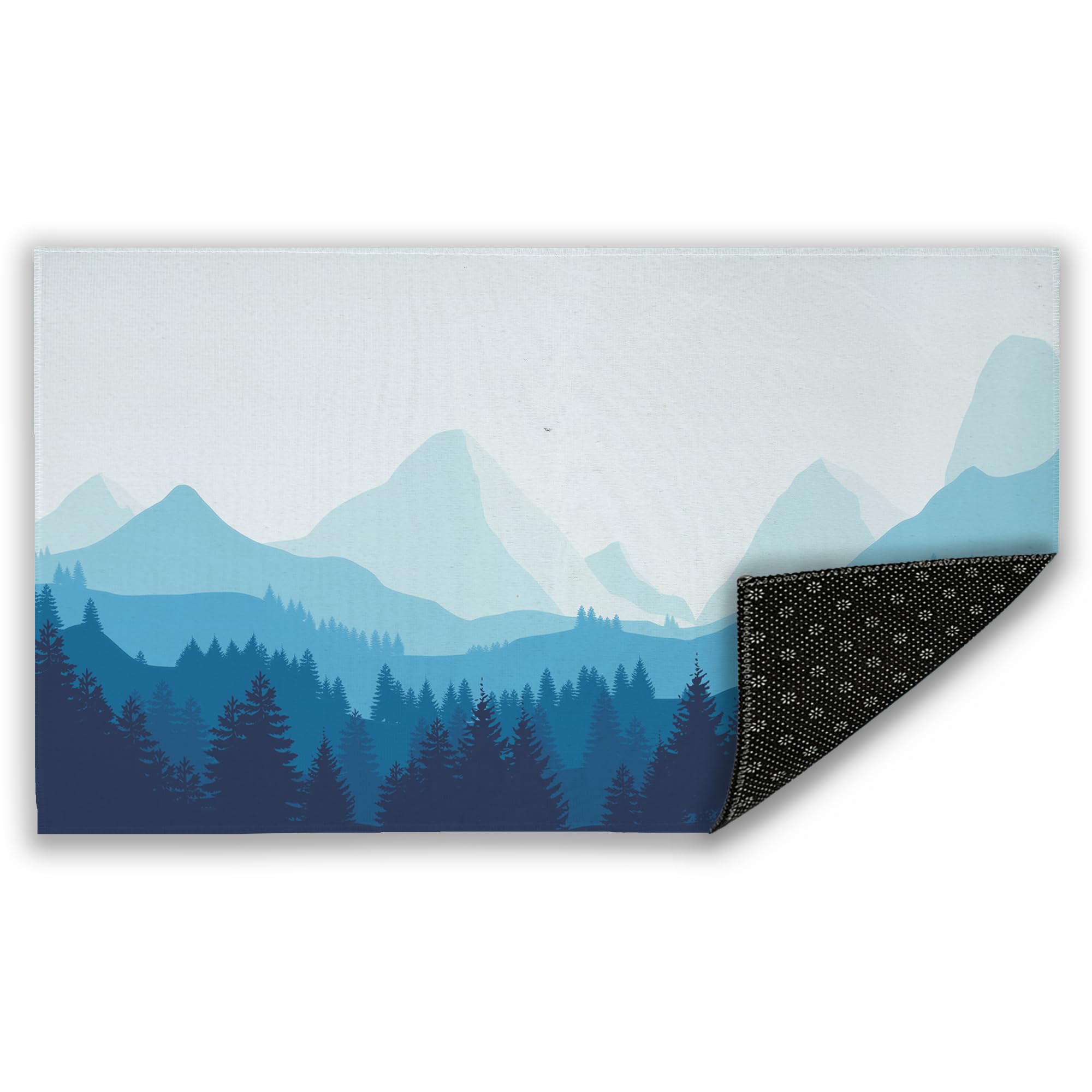 Mysty Forest Mountainous Door Mat, Indoor Outdoor DecorPatio Mats Entrance Door Mats Non-Slip Outside Inside Floor Mat Rugs for Home Decor 17x30 Inch，