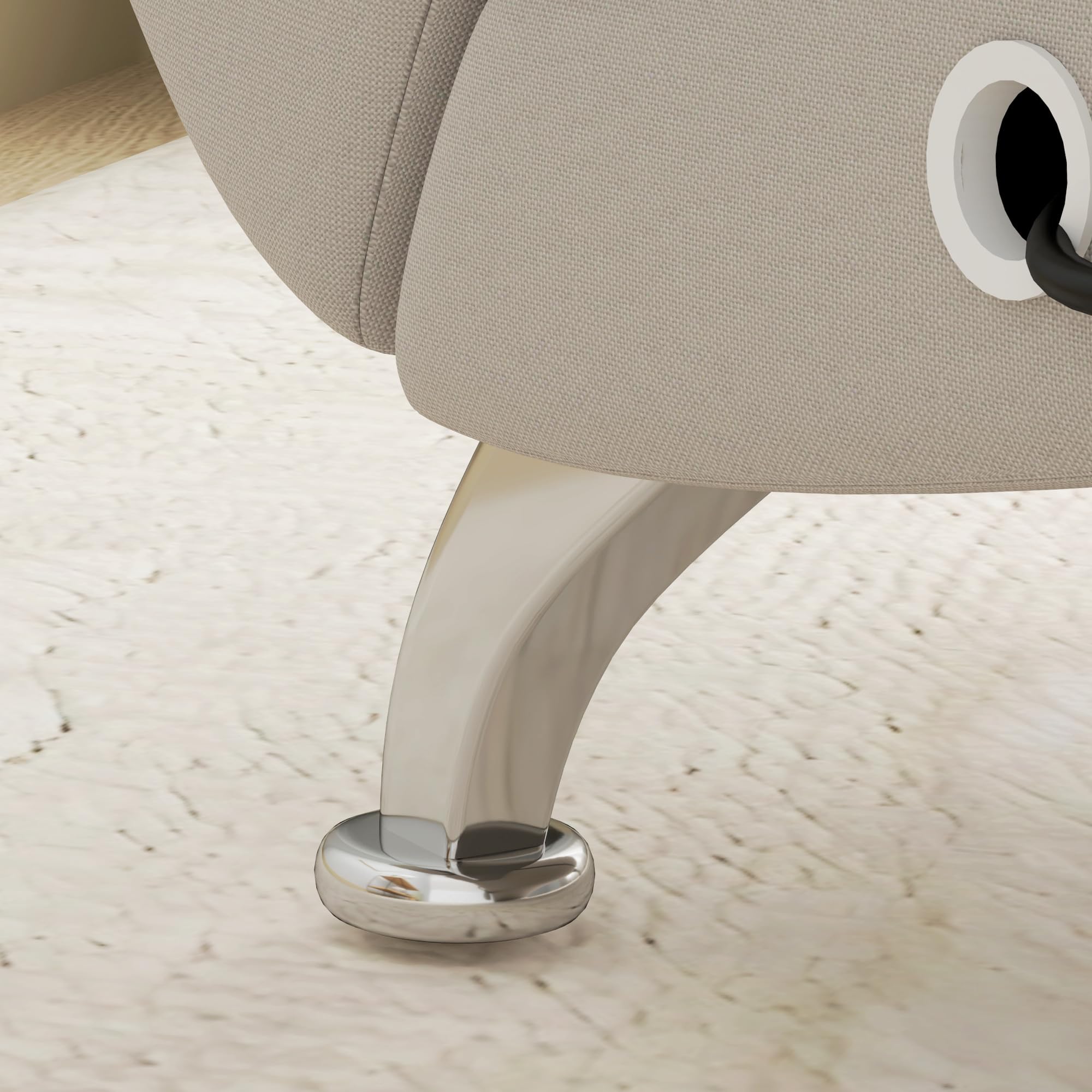 HOMCOM Sillón de Masaje y Calefacción Lounge Chaise Longue Reclinable con Mando a Distancia y Almohada para Dormitorio y Salón, Tejido Efecto Lino Crema | Meridienne, chaise longue de interior, almohada, mando a distancia, para dormitorio, sala de estar