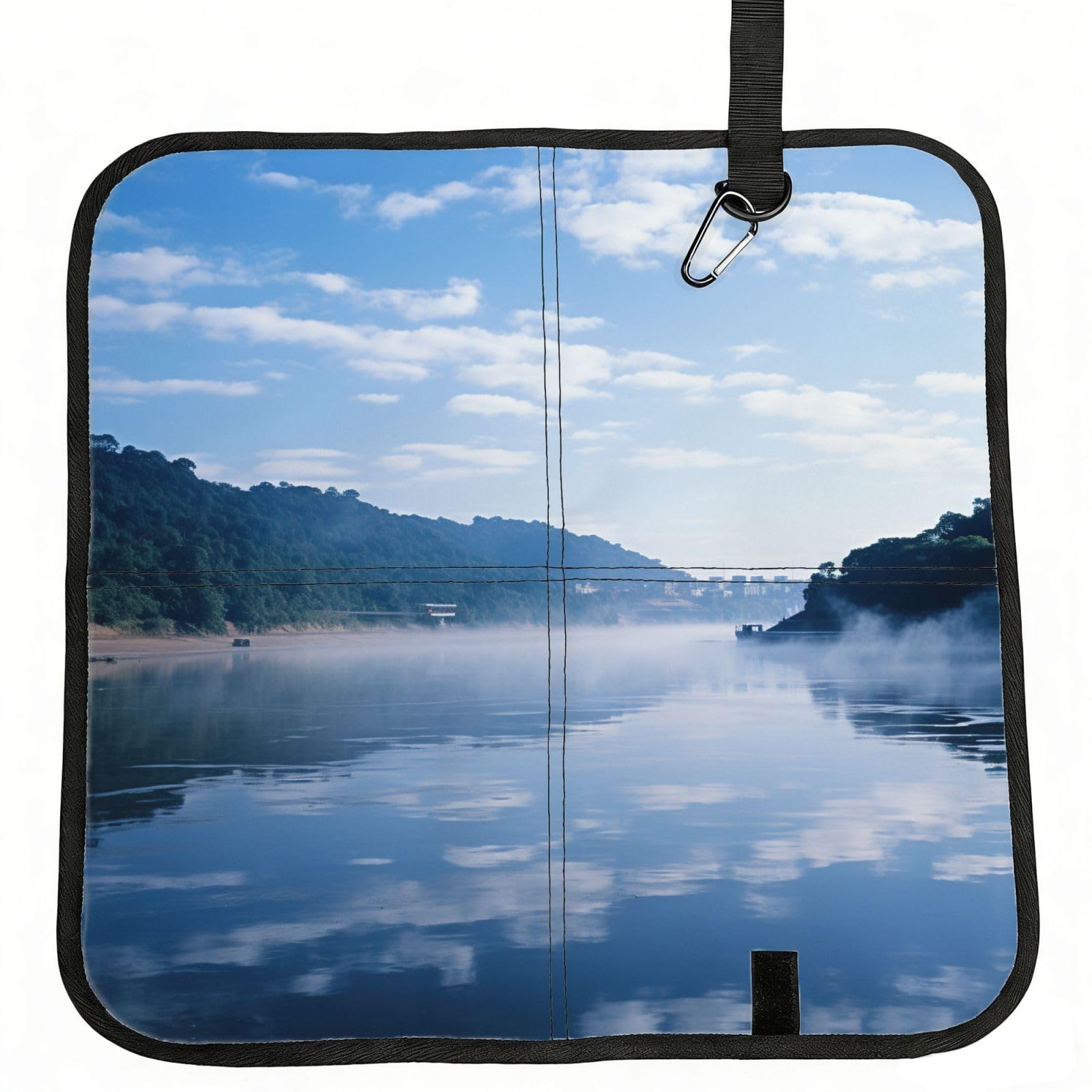 YGLHBDPBF Mountain Lakes Print Camping seat cushion,Foldable Sitting Pads,Save Backpack Space for Hiking