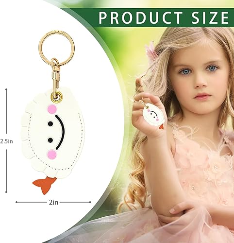 Miniatura 58 de Funda de cuero compatible con Apple AirTag, rastreador de llavero GPS Airtag con llavero, cubierta protectora antiarañazos para AirTag