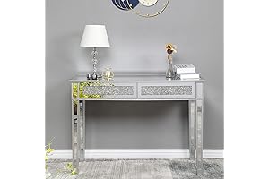 Karl Home Mirrored Silver Furniture Console Table Add Sophistication to Your Home Décor