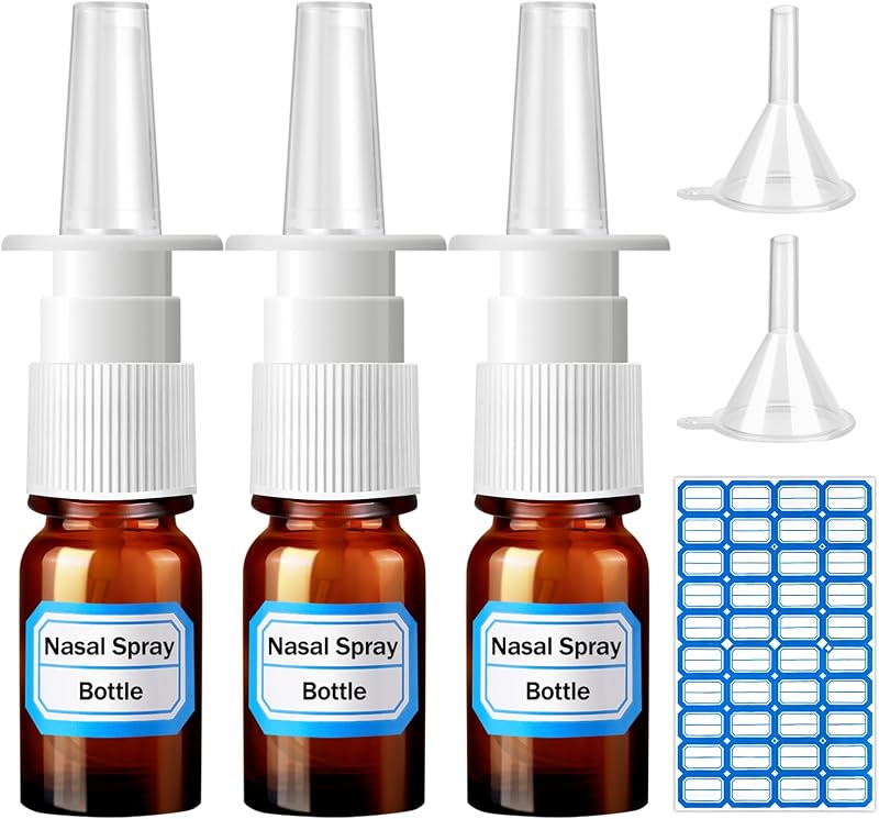 Frascos de spray nasal de vidro recarregáveis ZHWKMYP, 5 mL, pacote com 6