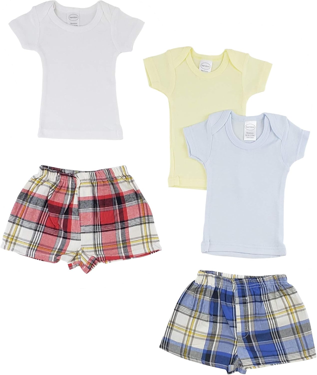 bambini Infant Boys T-Shirts and Boxer Shorts - Newborn White/Blue: Clothing, Shoes & Jewelry