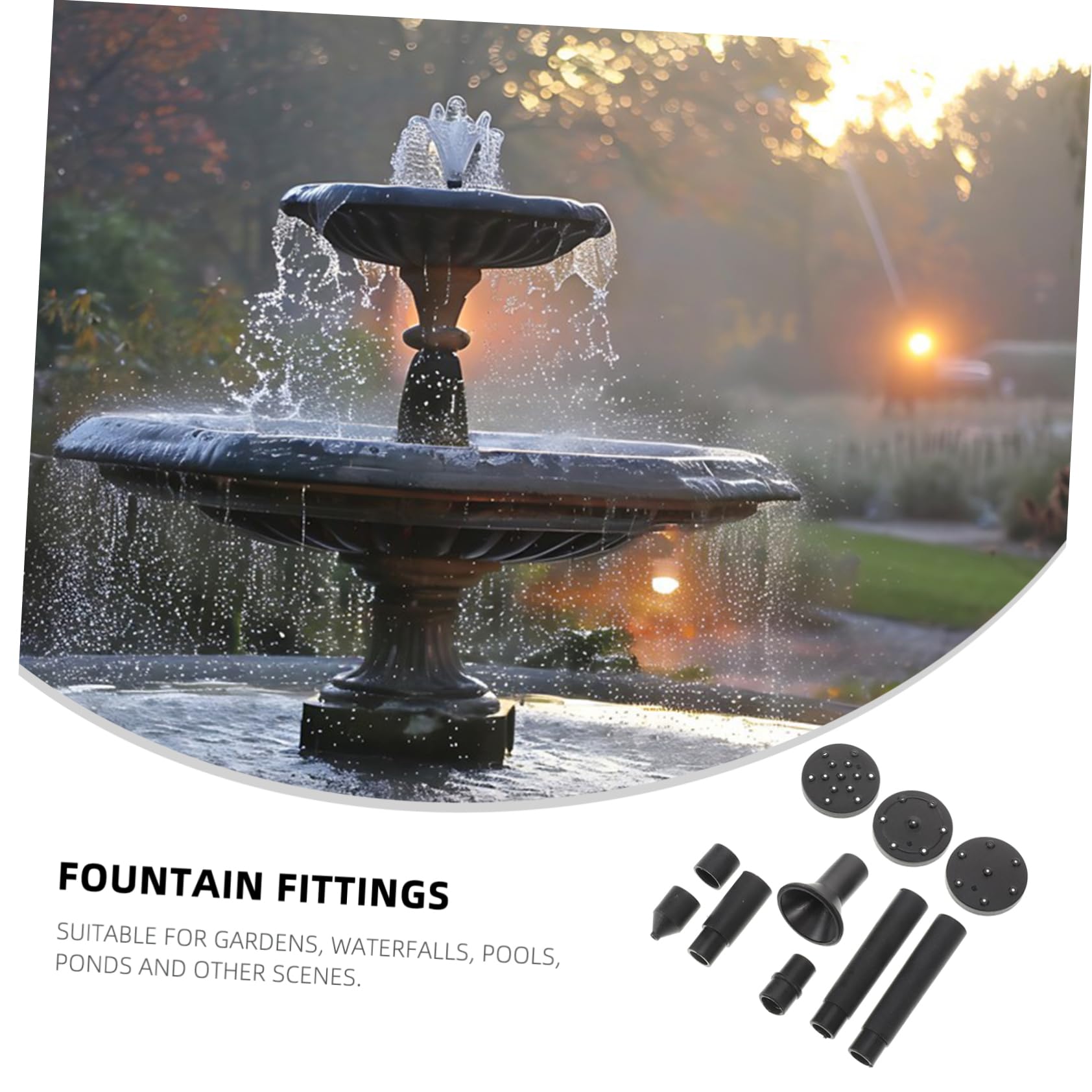 Solar Springbrunnen Düsen Set - 3-teilig Für Teichpumpen & Wasserspiele