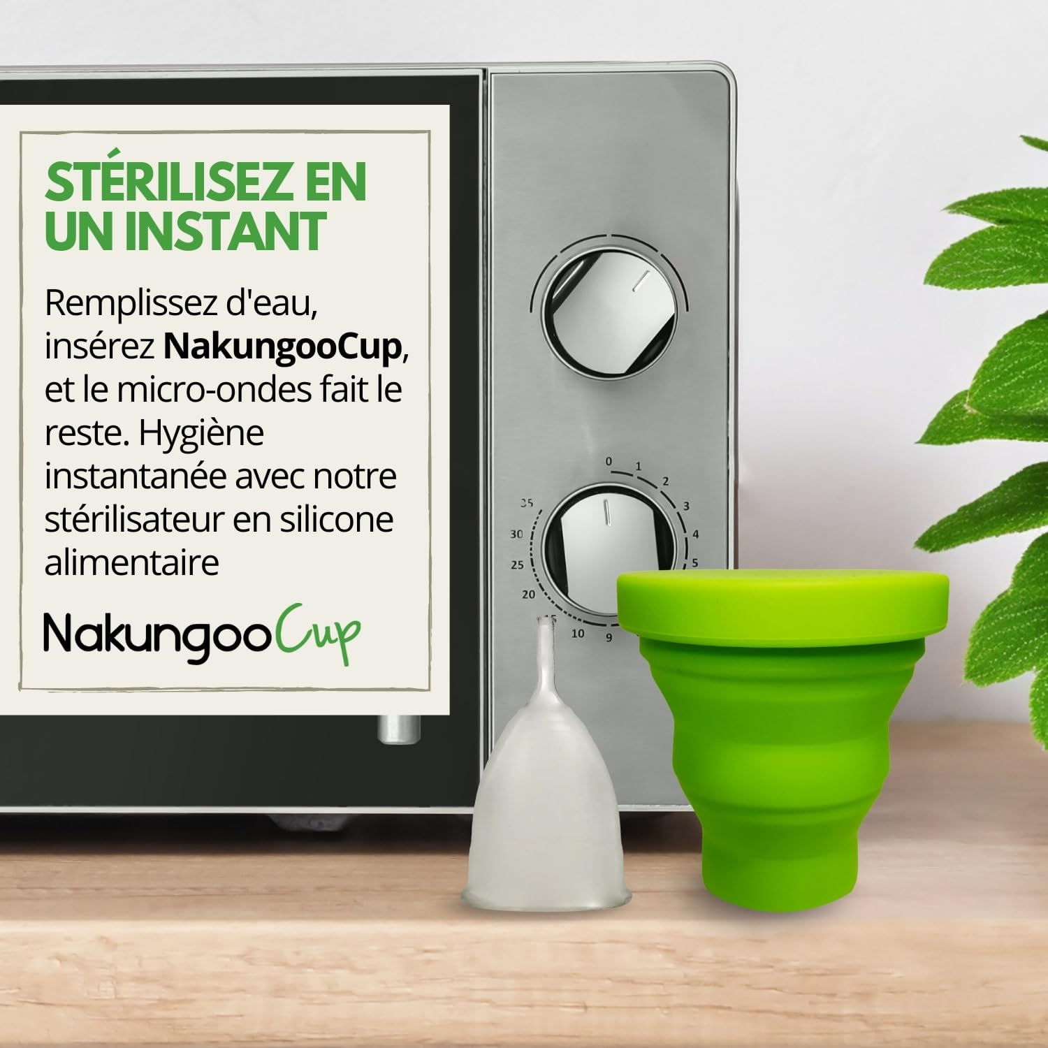 Nakungoo Cup Coupe Menstruelle Souple 100% Silicone Medical Certifié, Hypoallergénique, Reutilisable pour Flux Abondant | Lot Complet 2 Tailles (S et L) avec Sterilisateur, Pochette et Brosse