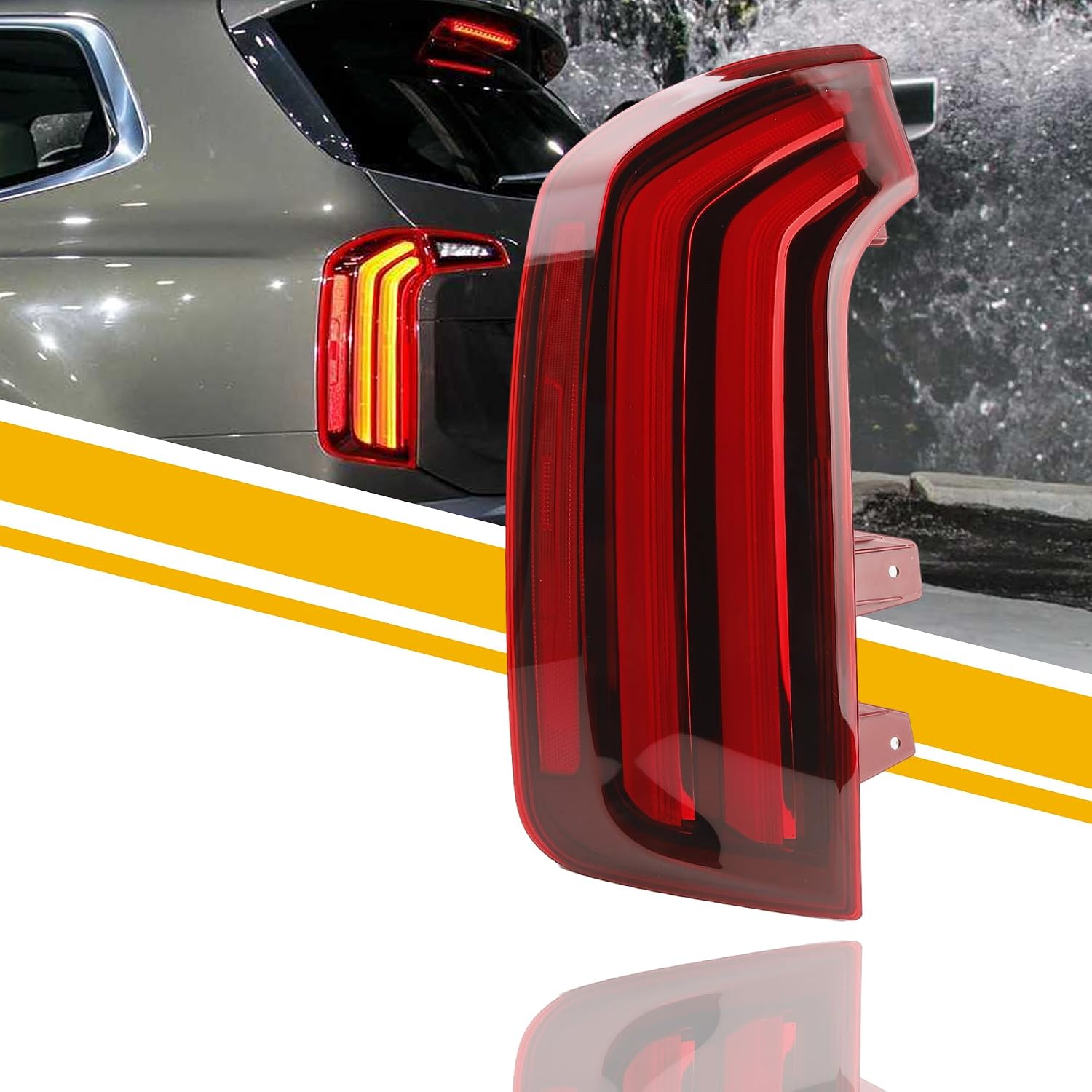 Dasbecan Tail Light Assembly Compatible with 2020 2021 2022 Kia Telluride Ex Sx Sport LED Rear Lamp Taillight Left Driver Side Replace#KI2804165 92401S9100