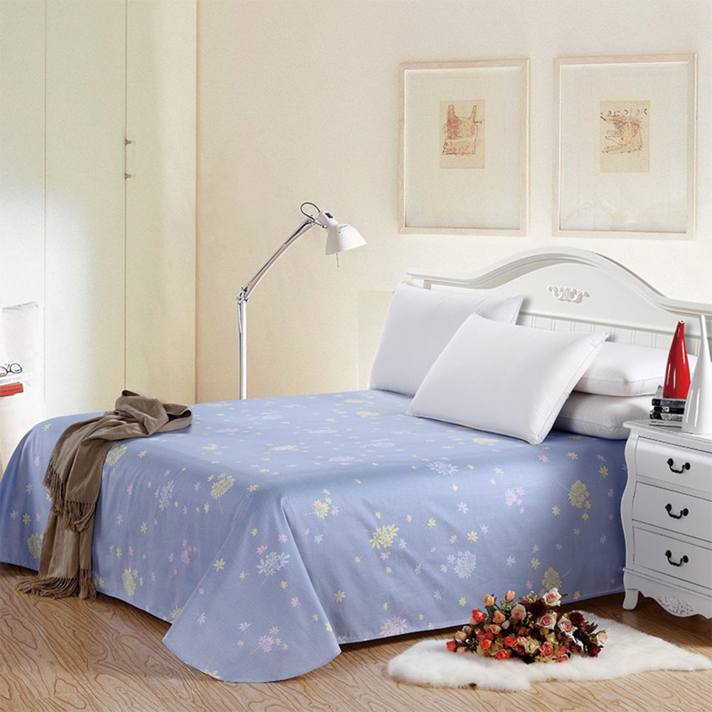 Drap en sergé de coton 160x230cm style minimaliste pour chambre d'amis confortable