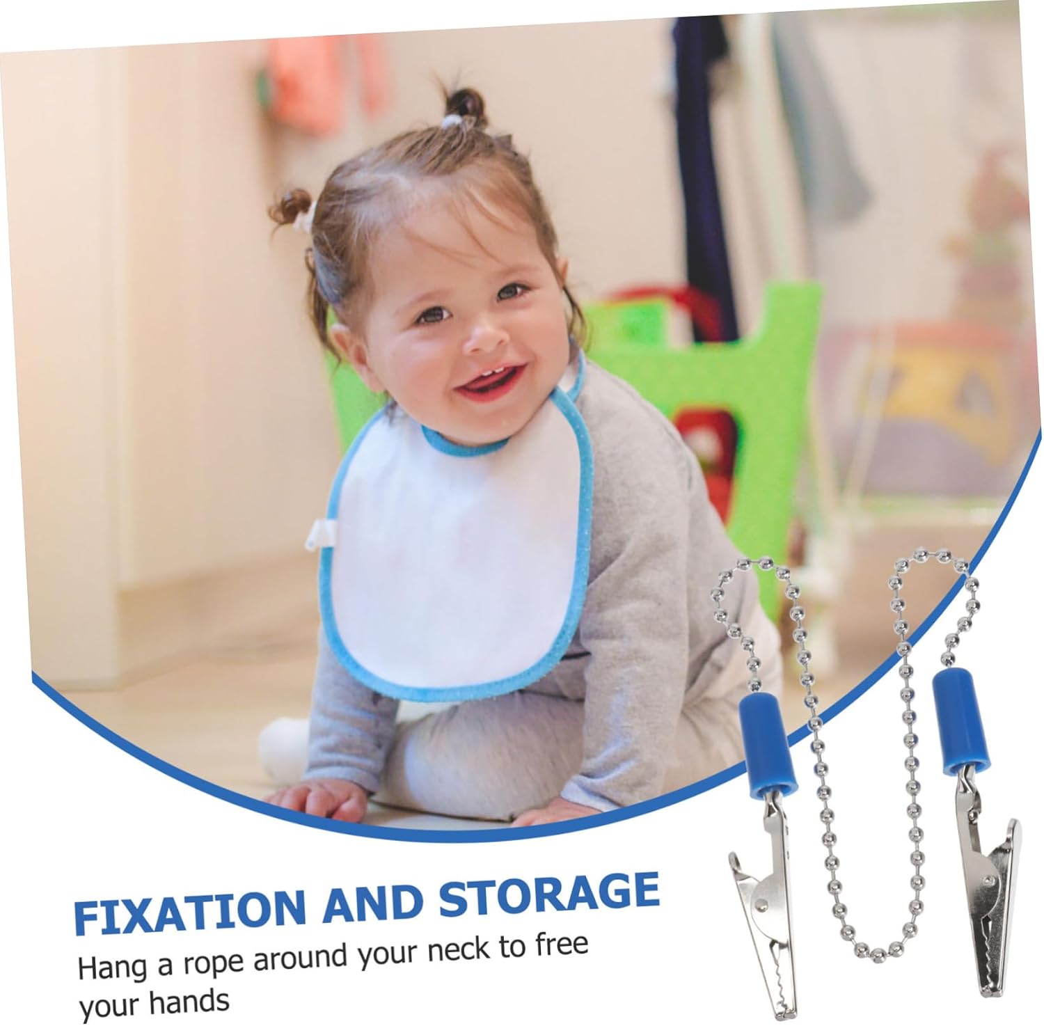 Hemoton 3pcs Professional Napkin Holder Clips Towel Bibs for Elderly High Temperature Sterilizable Full Coverage Bib Clip Holder Napkin Buckle