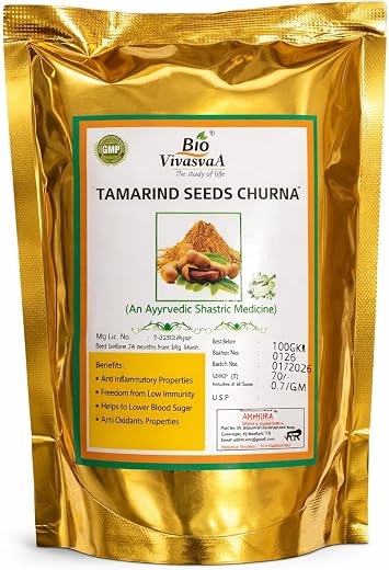 Bio Vivasvaa Tamarind Seeds Churna, Ayurvedic Shastric Medicine, 400gm Pack of 4
