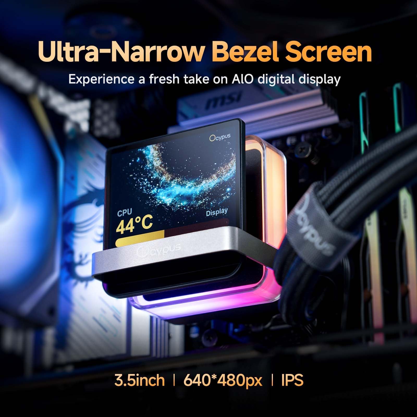 Sigma PRO L36 BK AIO Wasserkühlung 360mm CPU Kühler mit 3.5" IPS Display | 640×480px,Floating ARGB Lighting,FDB Silent PC Lüfter,310W TDP Wasserkühler CPU Cooler for Intel LGA1700/1851& AMD AM4/AM5