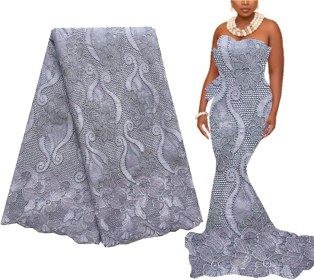 WorthSJLH Latest African Lace Fabric 2020 Nigerian Lace Fabric Weddings Cord Tulle French Laces Fabrics with Stones LF854