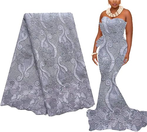 WorthSJLH Última tela de encaje africano 2020 nigeriano tela de encaje para bodas, cordón de tul francés telas con piedras LF854