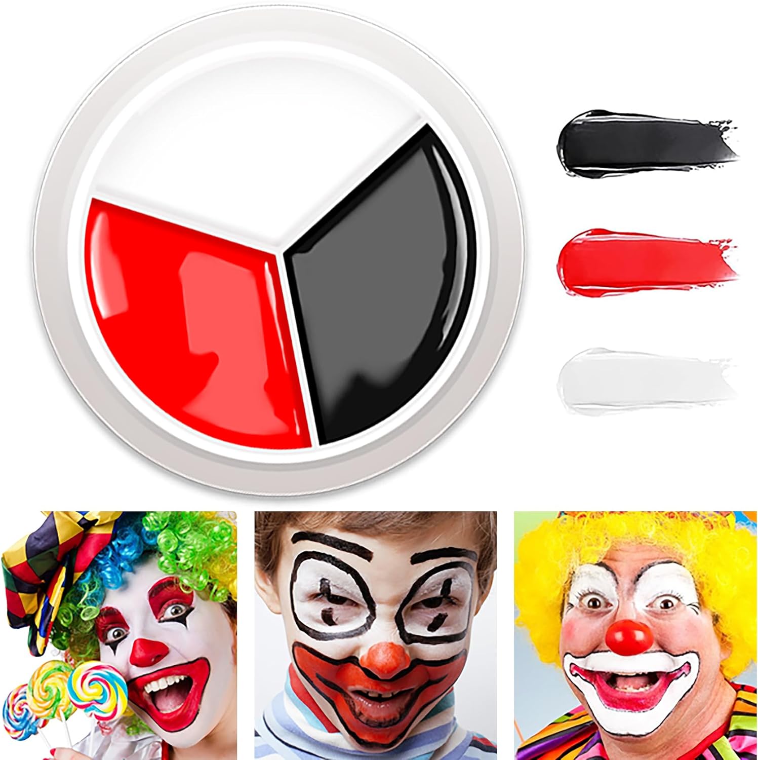 Black White Red Cream Face Body Paint Palette,Professional Halloween