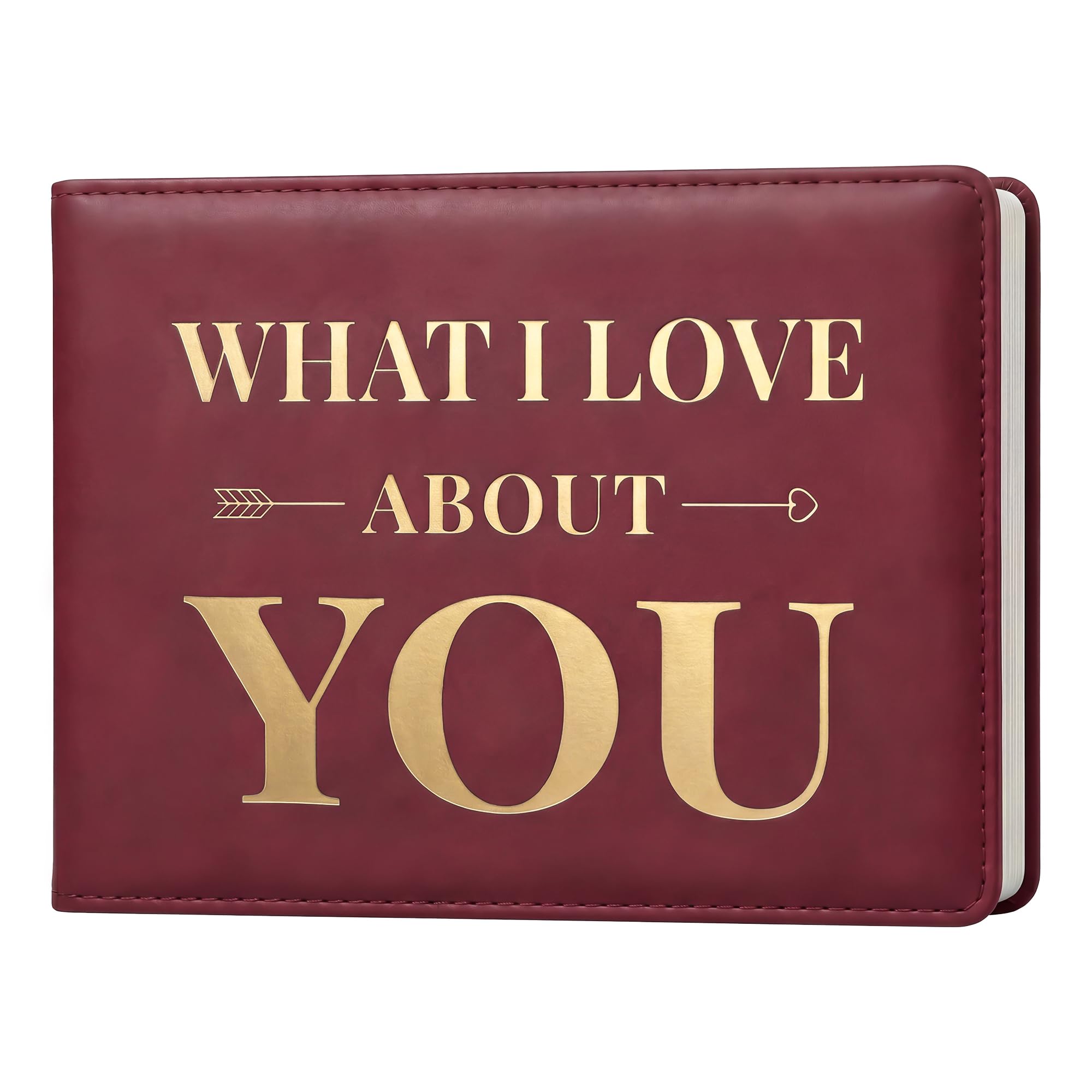 What I Love About You Leather Book – 50 Reasons Why I Love You Book, Fill-In-The-Blank Journal for Him Her, Romantic Couples Gifts for Anniversary, Christmas & More (Burgundy) — image 1