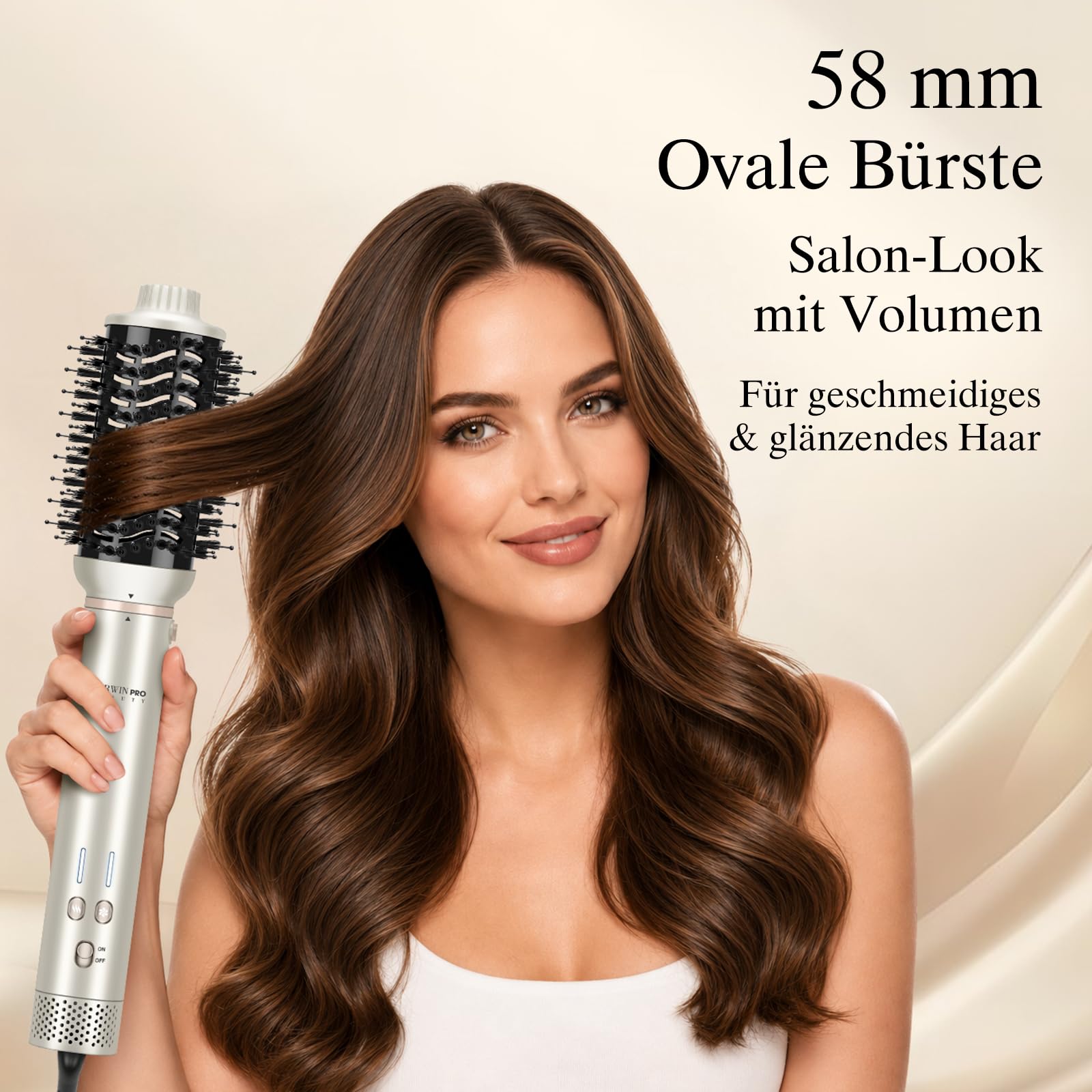 7 in 1 AirStyler, Automatische Doppelspannung MaxAIR 2.0 Multi-Styler Set | Auto-Wrap Lockenstab, 110000 U/Min Föhn mit Diffusor Volumenbürste, Glättender Finish-Aufsatz, Glätteisen, Champagnersilber