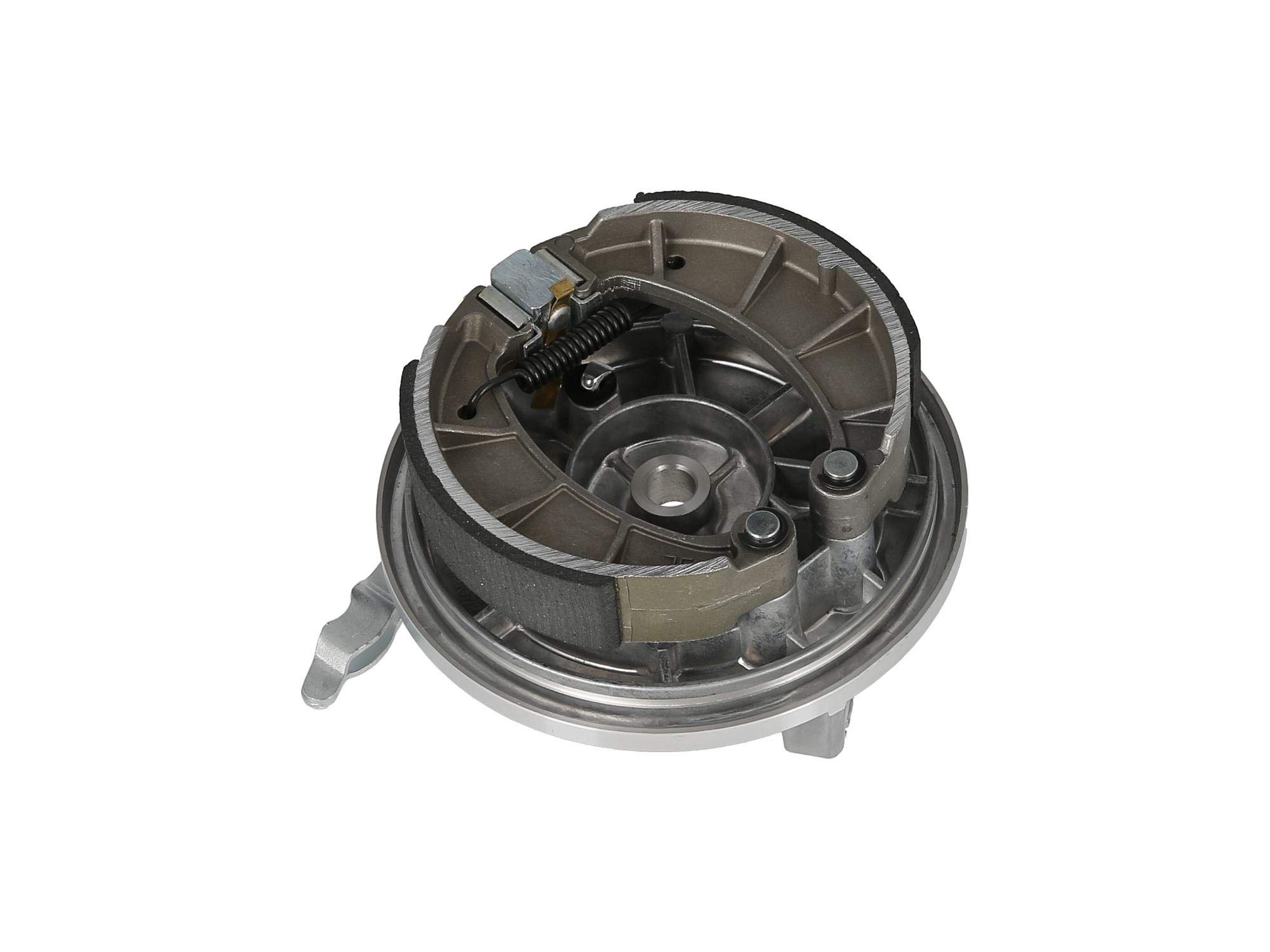 Bremsschild hinten komplett einbaufertig mit Bremsstange - für Simson S51,
