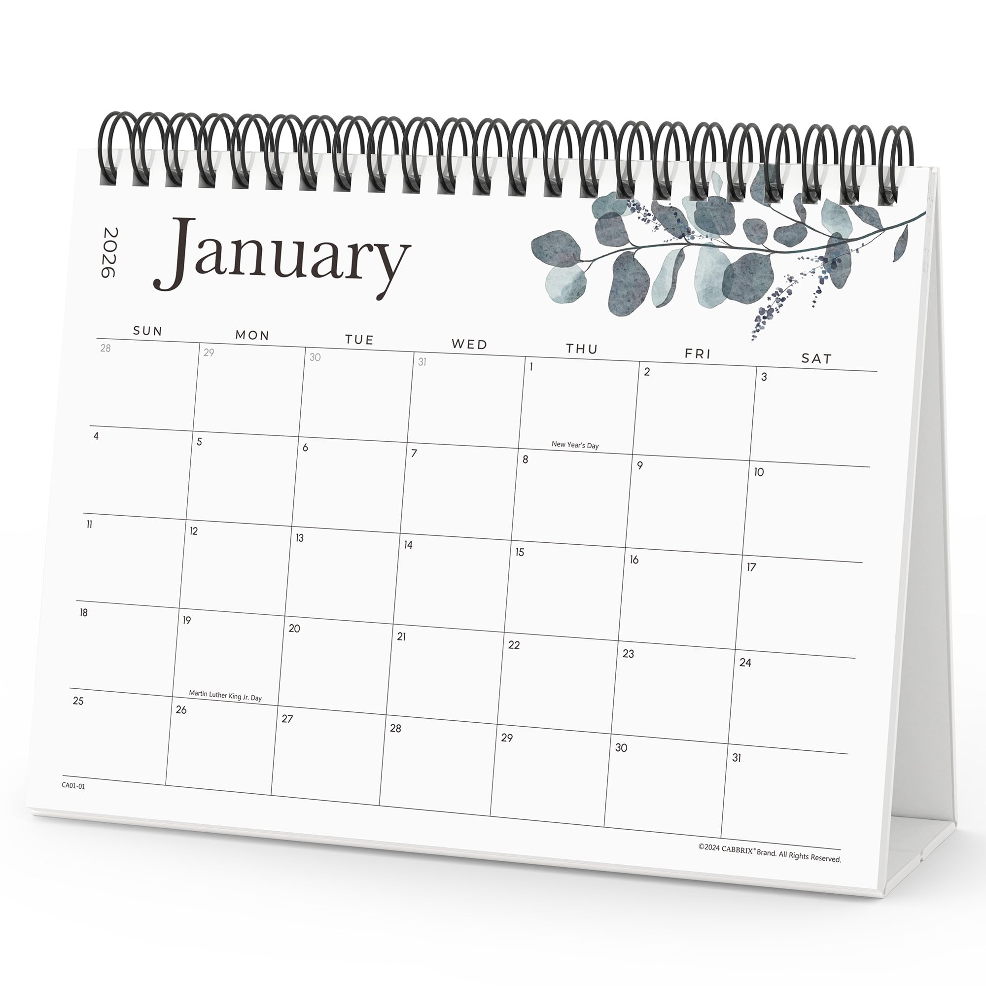 Cabbrix Small Desk Calendar 2026, Standing Flip Desktop Calendar Covering January 2026 to December 2026, 8" x 6" Aesthetic Monthly Stand Up Calendar