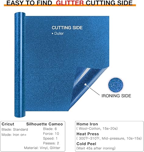 Miniatura 269 de HTVRONT - Rollo de vinilo termotransferible, 12 in x 8 ft, para diseños en camisetas, fácil de cortar y despegar, para planchar y máquinas Cricut