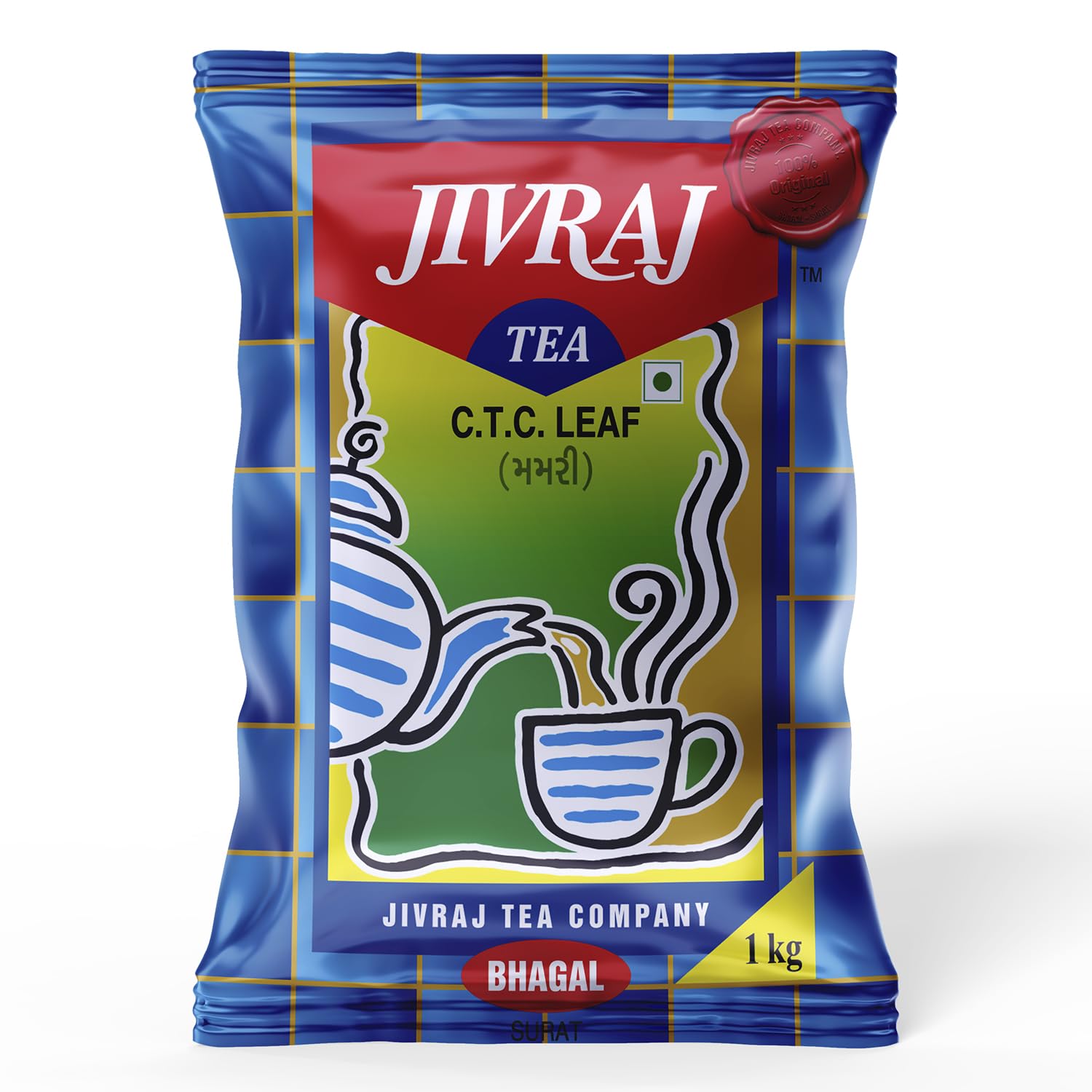Jivraj Tea 1kg | CTC Assam Black Leaf Tea | Chai Patti Powder | Pouch 1 kg