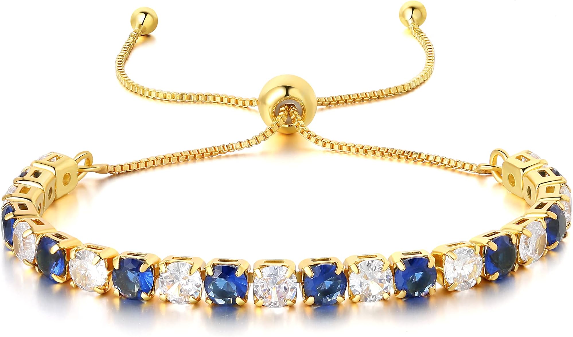 LovansBracelet for Womens Tennis Bracelets with 4MM/5MM/6MM Sparkle Diamond Zirconia Adjustable Tennis Bracelet Jewellery Birthday Christmas Gifts for Her Mum Friends,Silver,Gold,Rosegold