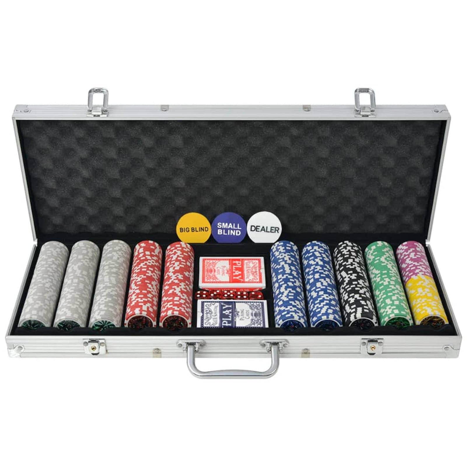 Set da Poker con 500 Chips Laser in Alluminio,Giochi e giocattoli,Giochi,Fiche e set da poker-80184
