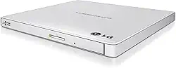 LG Electronics Unidade externa USB 3.0 Super-Multi Slim portátil DVD+/-RW para PC Windows, Linux, Mac OS com suporte M-DISC GP65NW60 (branco)