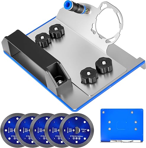 45° Tile Chamfering Tool with 4Pcs Diamond Saw Blades, Angle Grinder Stand For T