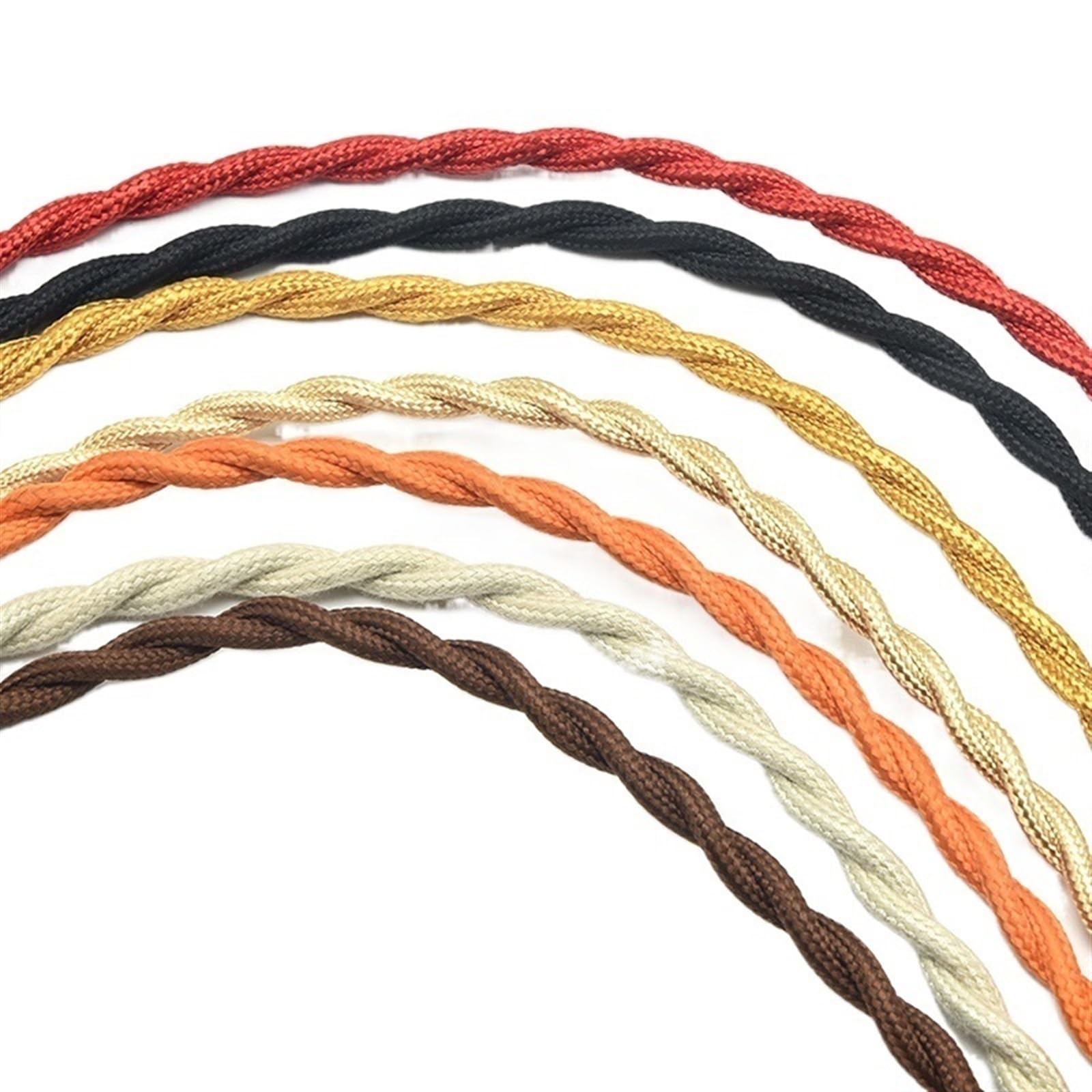 filo tessile intrecciato, Cavo di alimentazione intrecciato lampada quadrato da 0,75 mm², 2(Linen color,20Meter)