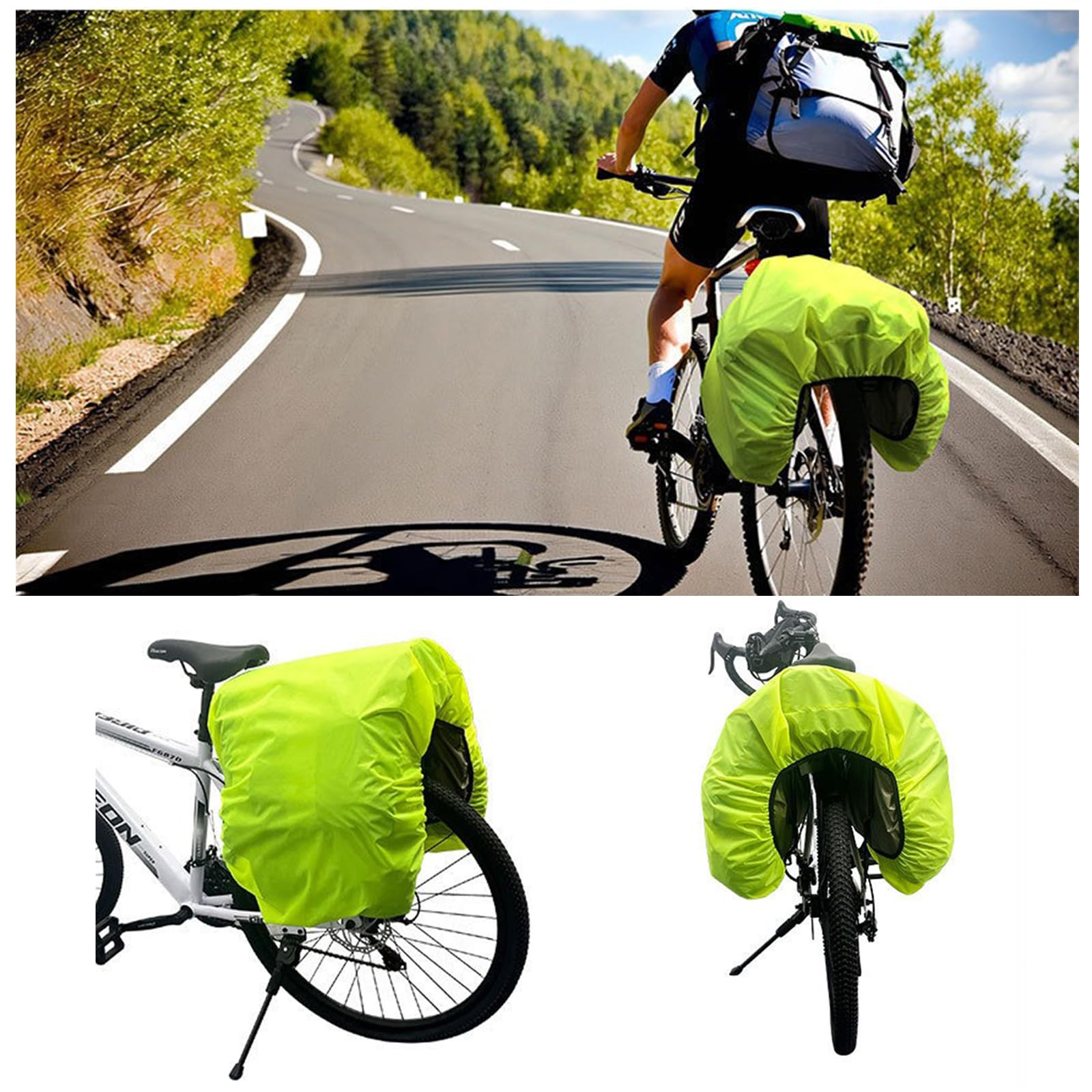 Cubierta De Lluvia Para Bicicleta, 126cm * 66cm Cubierta Impermeable Cesta De Bicicleta, Ultrafino Y Ultraligero Fundas Impermeables Para Cestas, Adecuado Para La Mayoría De Bicicletas