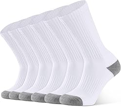 CLOSEMATE 6 Paires Chaussettes de Sport Homme 39-42 43-46 en Coton Respirantes Renforcées Confortables pour Running Tennis Randonnée Cyclisme en Blanc Noir Gris