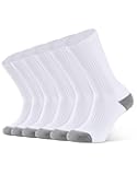 CLOSEMATE Mens Athletic Cushioned Crew Socks 6 Pairs Cotton Breathable for Work Training Sports