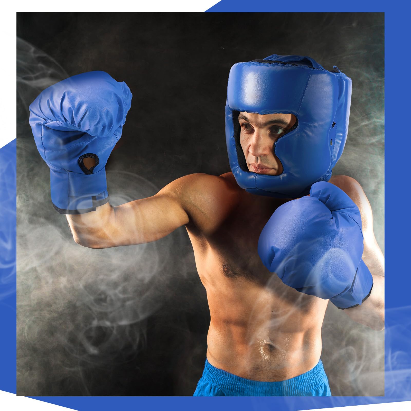 Kanayu 14 Pcs Boxing Set Including 2 Pair of 16 oz Boxing Gloves Headgear Helmet and Hand Wraps Mouth Guards Gifts for Adults Youth Beginners Training Equipment