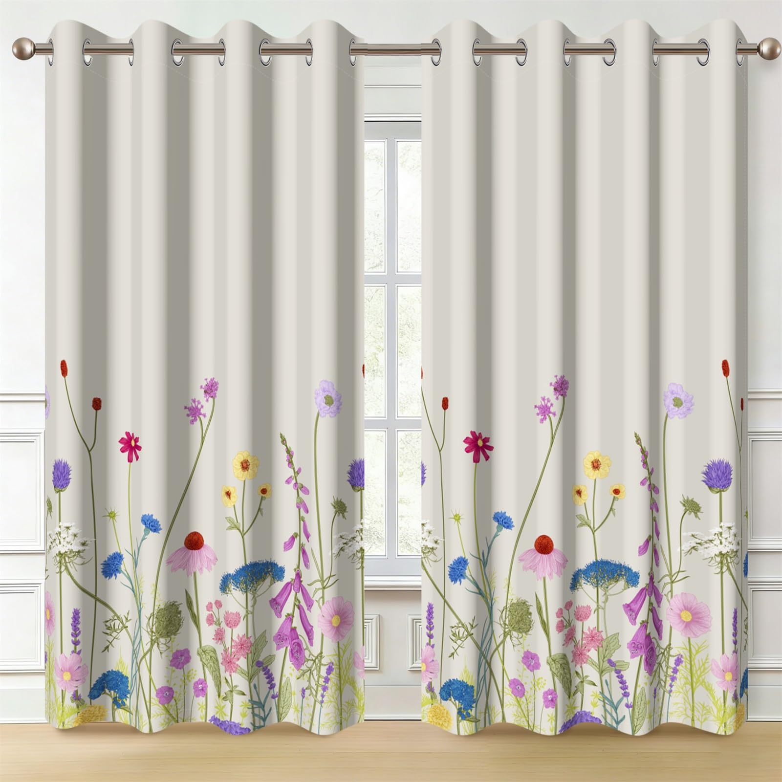 Rideaux occultants floraux pour stopper la lumière du jour dans la salle de jeu
