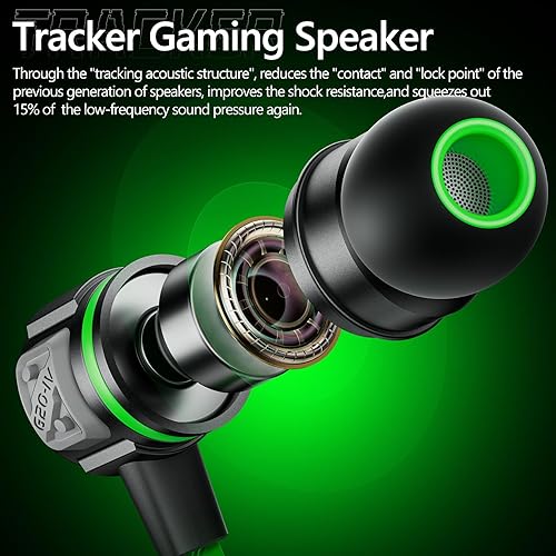 Miniatura 2 de Auriculares para juegos con cable, audífonos internos con conector USB C y 3.5mm doble con micrófono y control de volumen para orejas pequeñas,