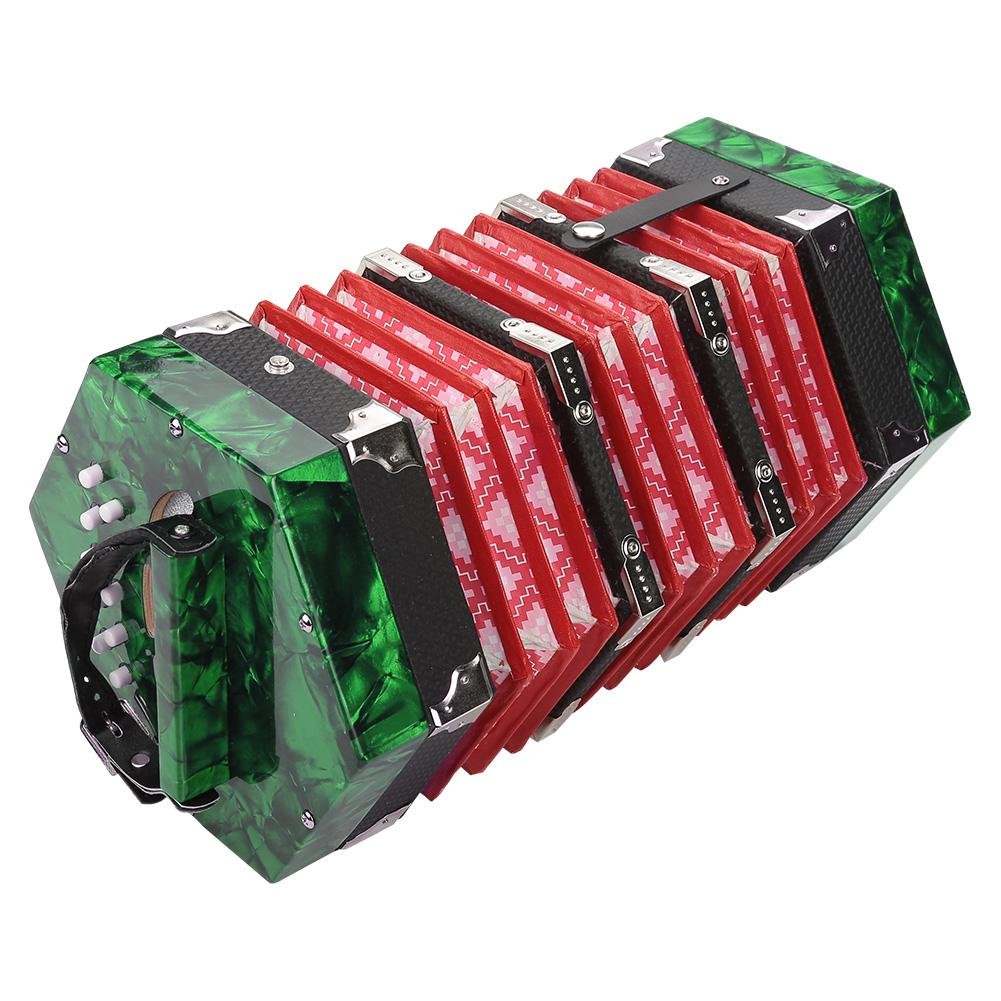 Concertina, Professional 20 Tasten Akkordeon Concertina Musikinstrument Leichtgewicht mit Tasche, die sowohl für als auch für Erwachsene geeignet ist(#1)