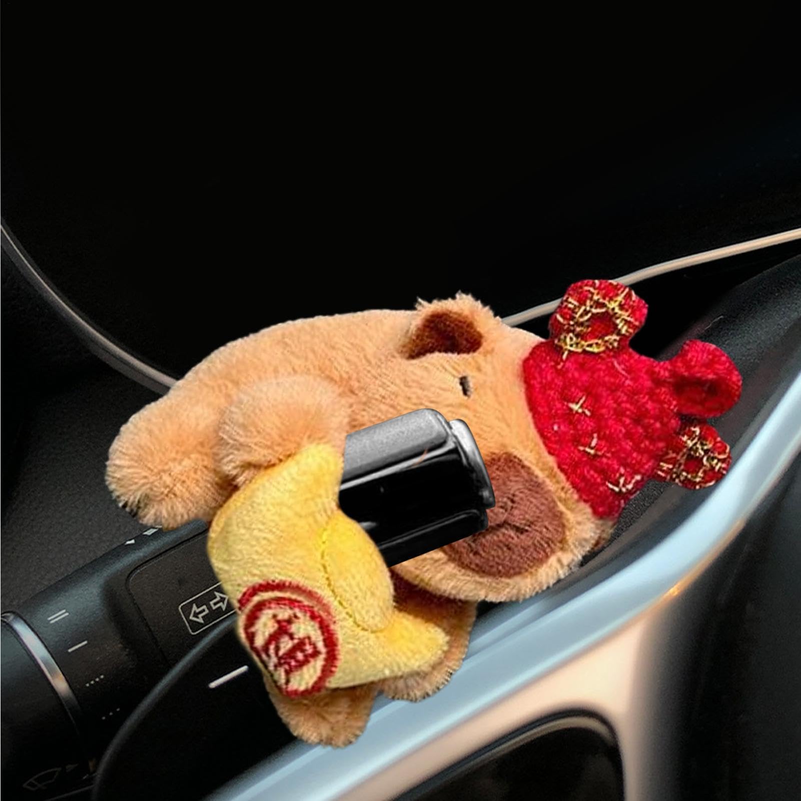 Animale di peluche di capibara, peluche di capibara - Capibara per interni di auto simpatico cartone animato - Peluche animali, divertente bambola di peluche Capibara, decorazioni per cruscotto per am