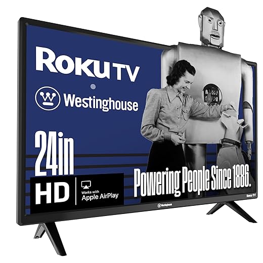 Westinghouse Roku TV - 24 Inch Smart TV, 720P LED HD TV with Wi-Fi Connectivity and Mobile App, Flat Screen TV Compatible with Apple Home Kit, Alexa and Google Assistant