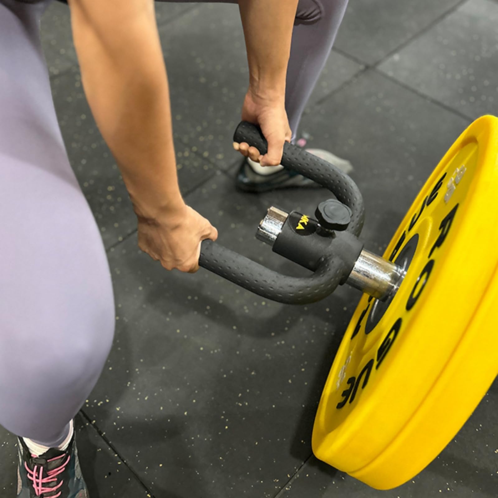 Mango de Entrenamiento con Barra para Pesas Barra Curvada Empuñaduras Antideslizantes Superficie Texturizada Acero Adaptador Interno 52 Mm