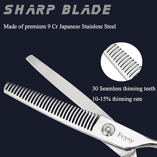 Miniatura 2 de Tijeras de adelgazamiento para corte de cabello, tijeras profesionales Fcysy de 6 pulgadas para adelgazar el cabello, tijeras de peluquería