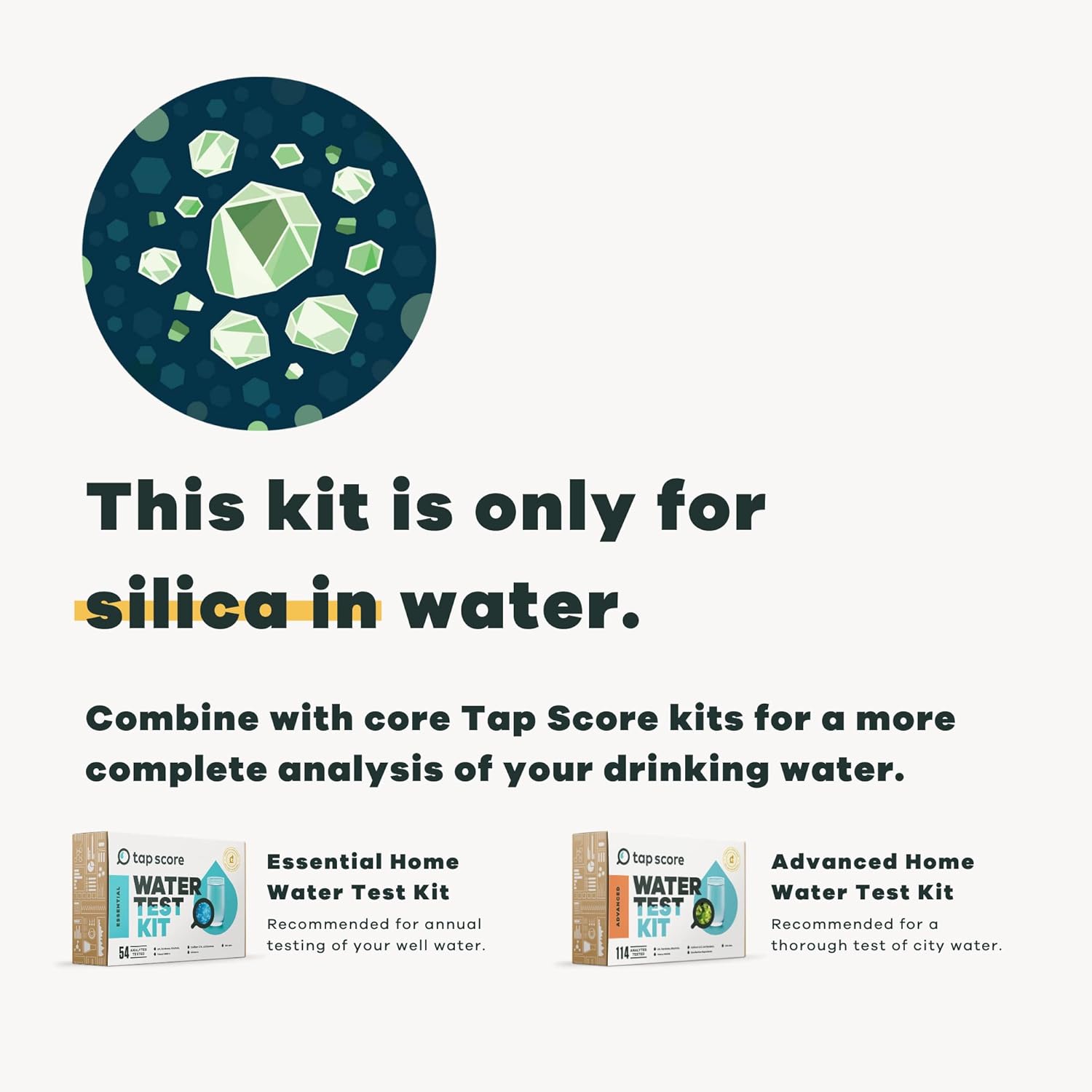 Tap Score Silica in Water Test Kit | Well or City | Full Report | EPA Certified Drinking Water Labs | #1 Best Home Water Test 2021-24 NYT Wirecutter | 100% Unbiased