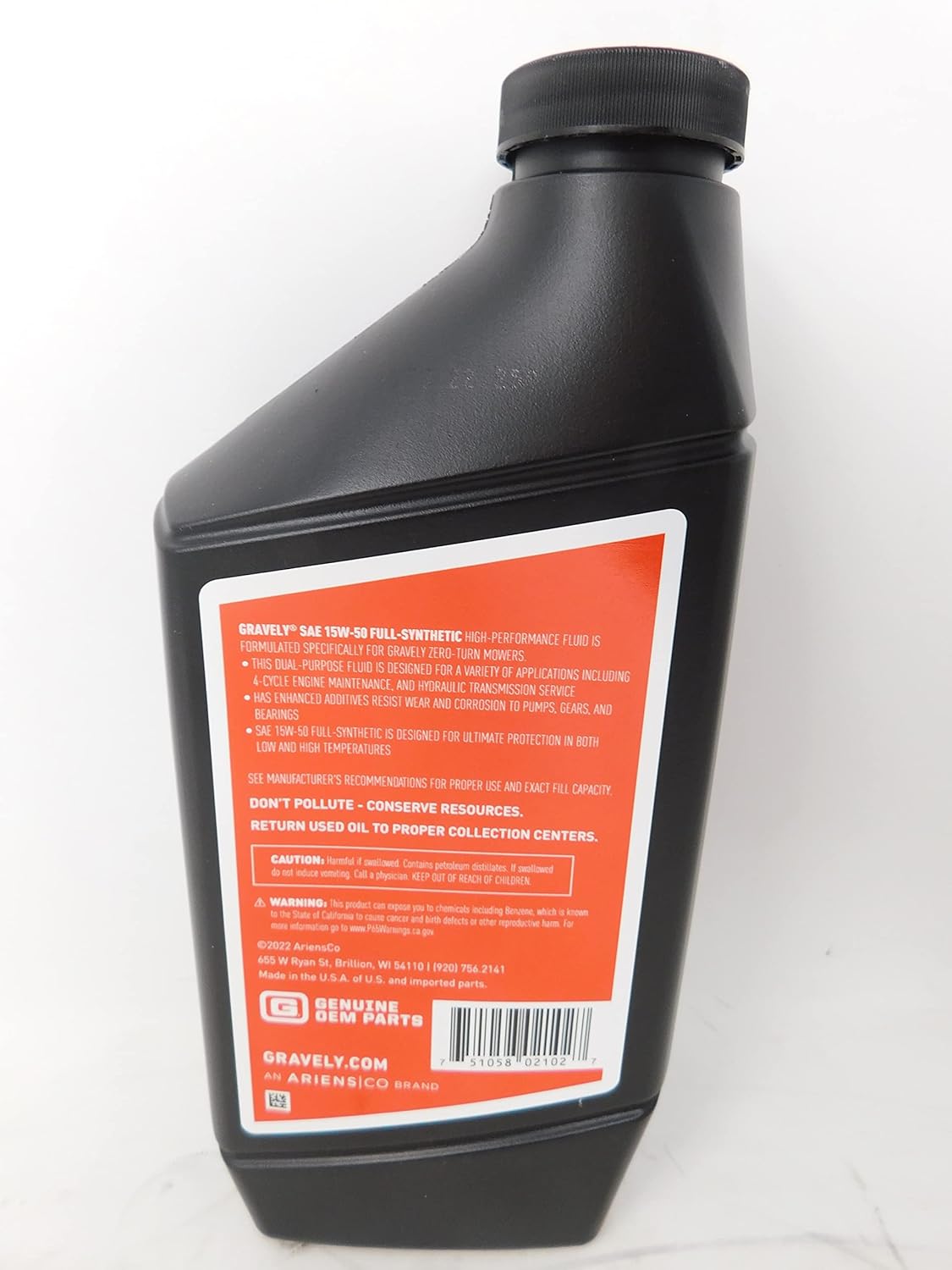 Ariens 00057100 Fluid, Hydro 15W50 QT (Synth) Qty 6