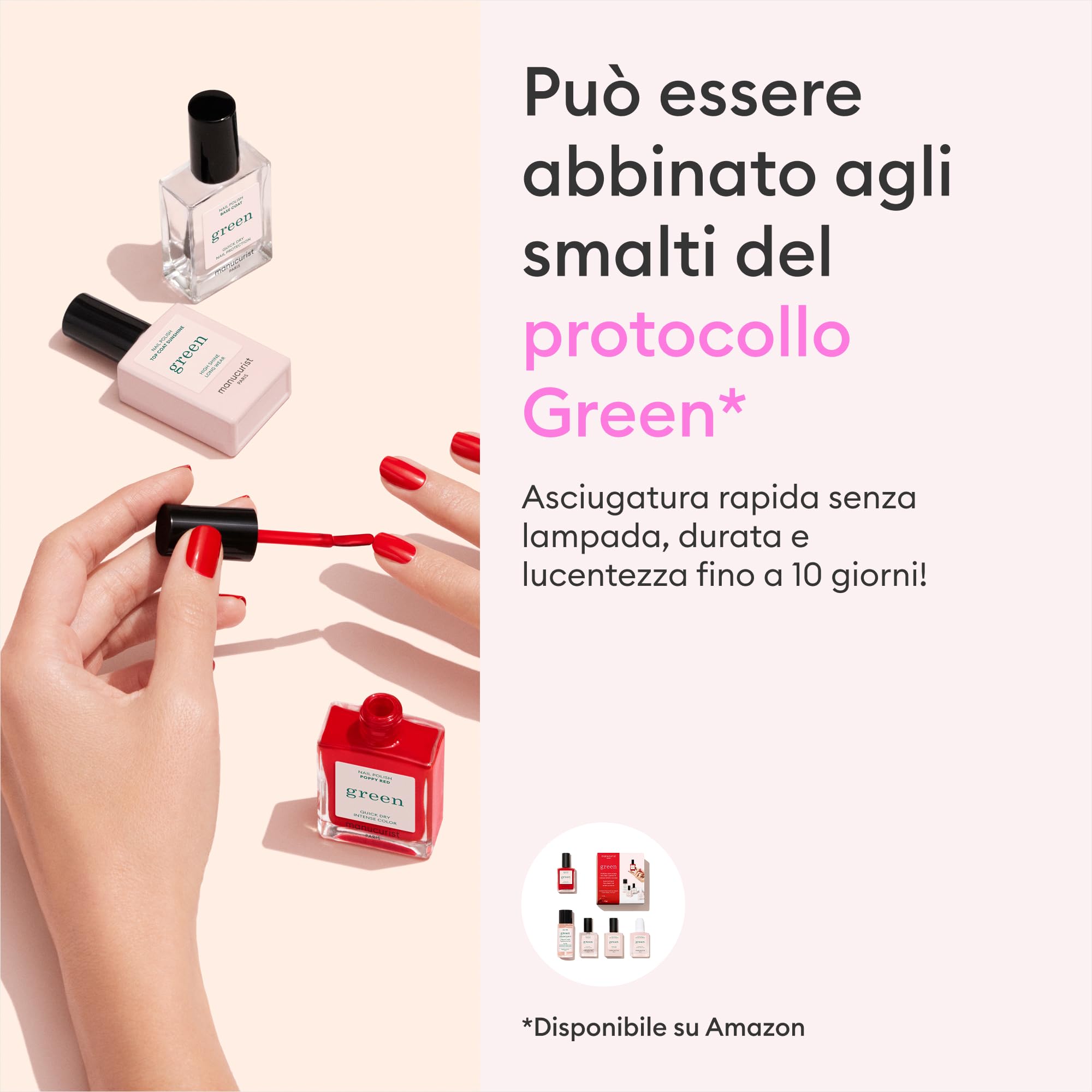 Manucurist - Base S.O.S - Base per Smalto Unghie Danneggiate - Idrata, Rinforza e Rigenera - Arricchita con Vitamine - Smalto Rinforzante Unghie - Made in Francia