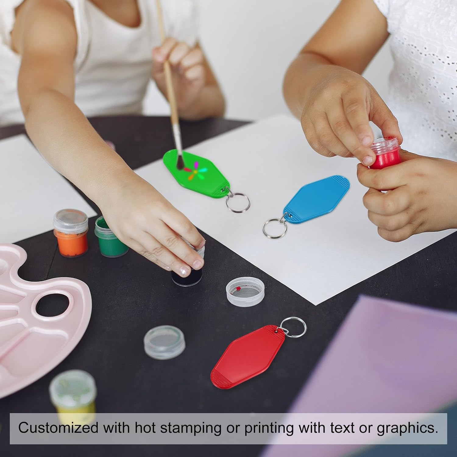 PATIKIL Vintage Motel Keychain, Blank Hotel Keychains Rhombus Retro Key Tag for Backpack Luggage Labels Tags - Image 5