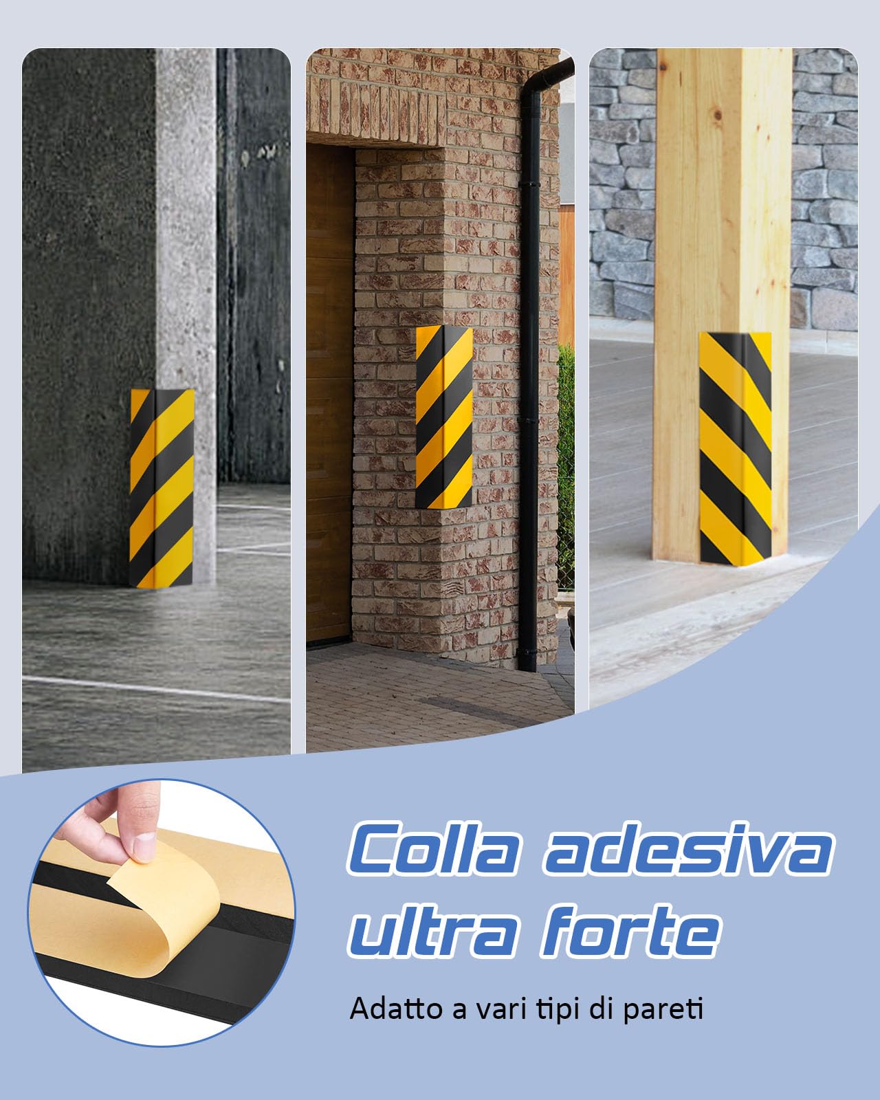 Protège-mur Garage Adhésif - Mousse Réfléchissante 40x15x1,5 Cm, Antidérapant, Facile à Poser Sans Perçage