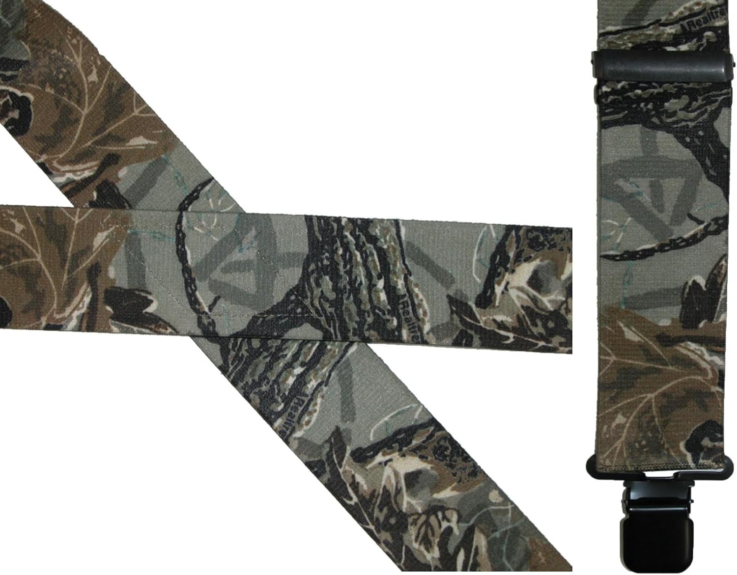 CTM Men's Elastic Clip-End 2 Inch Realtree Camo Suspenders